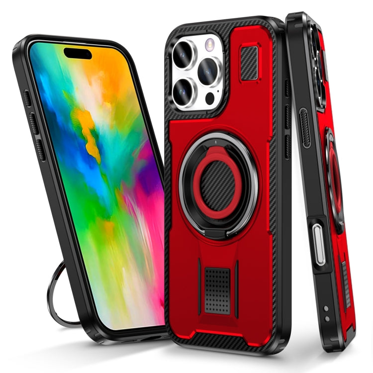 Ring Holder Carbon Fiber PC Hybrid TPU Phone Case, Series 6