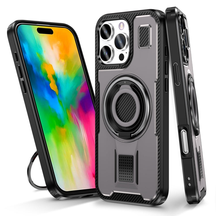 Ring Holder Carbon Fiber PC Hybrid TPU Phone Case, Series 6