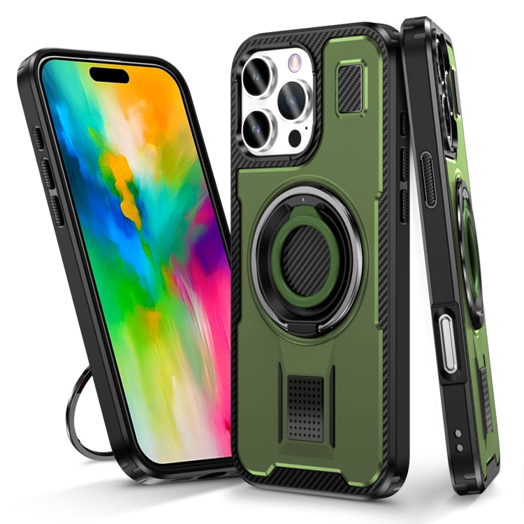 Ring Holder Carbon Fiber PC Hybrid TPU Phone Case, Series 6