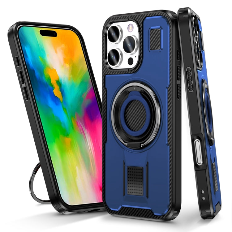 Ring Holder Carbon Fiber PC Hybrid TPU Phone Case, Series 6