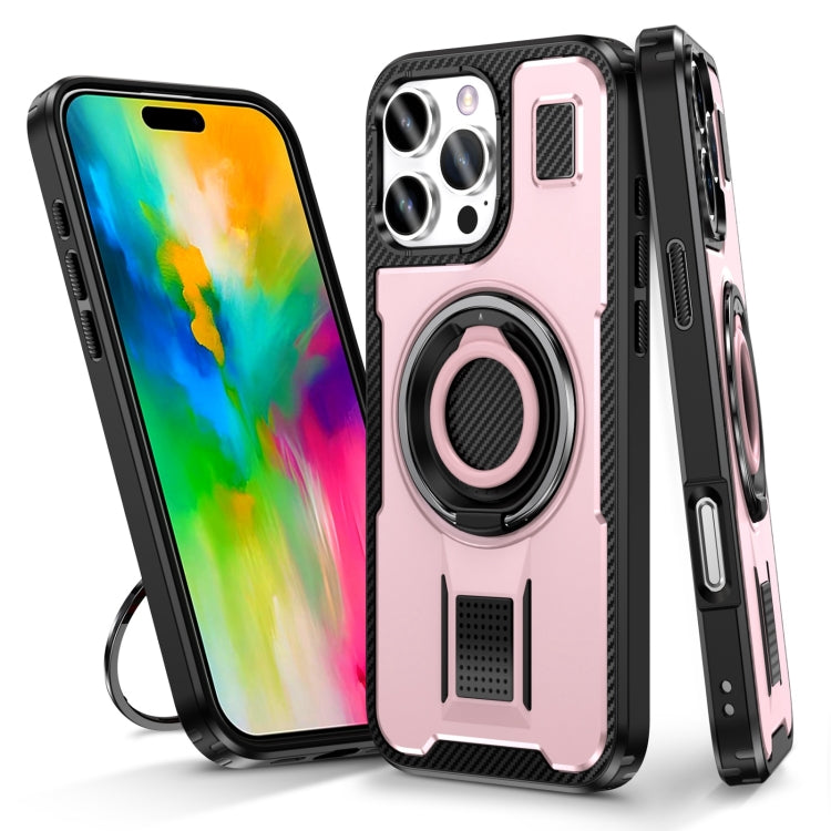 Ring Holder Carbon Fiber PC Hybrid TPU Phone Case, Series 6