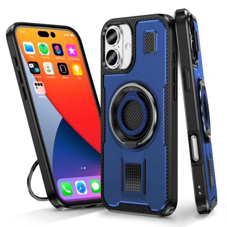 Ring Holder Carbon Fiber PC Hybrid TPU Phone Case, Series 2