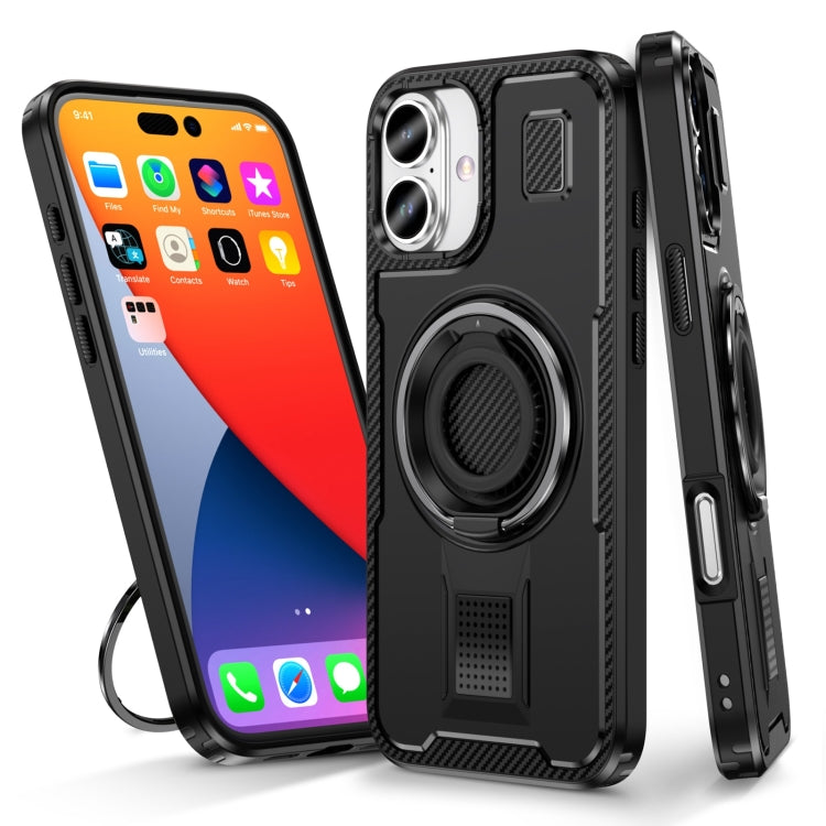 Ring Holder Carbon Fiber PC Hybrid TPU Phone Case, Series 3