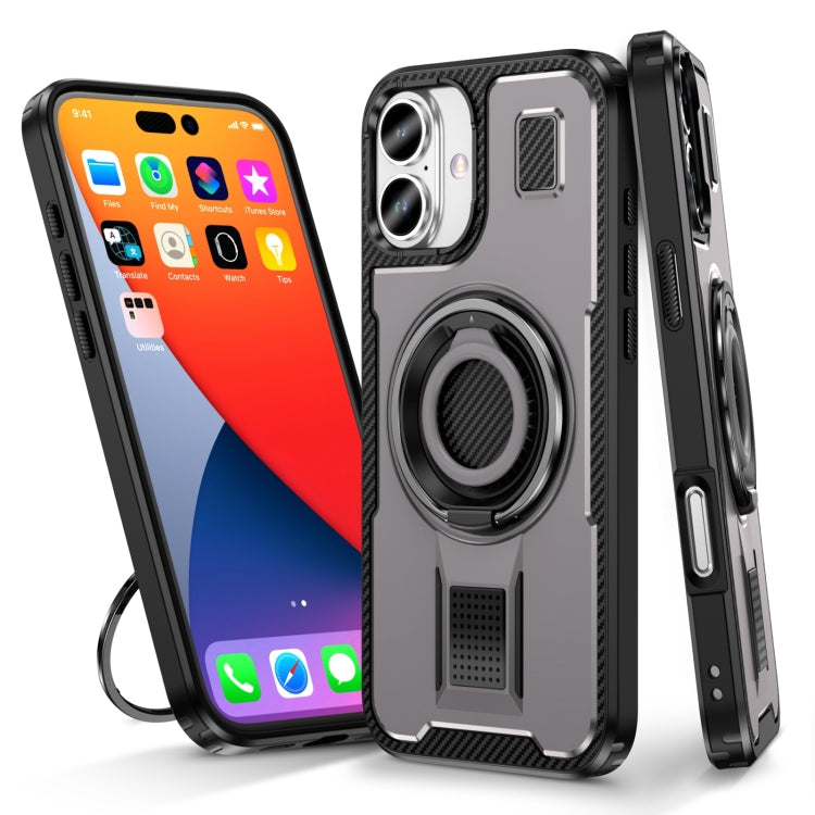 Ring Holder Carbon Fiber PC Hybrid TPU Phone Case, Series 3