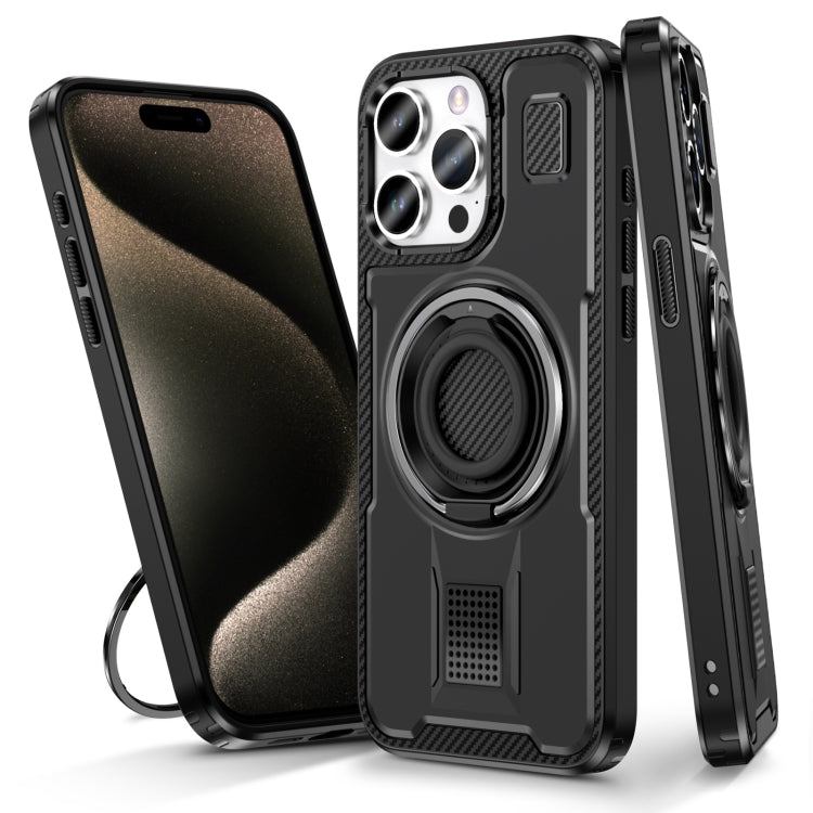 Ring Holder Carbon Fiber PC Hybrid TPU Phone Case, Series 5