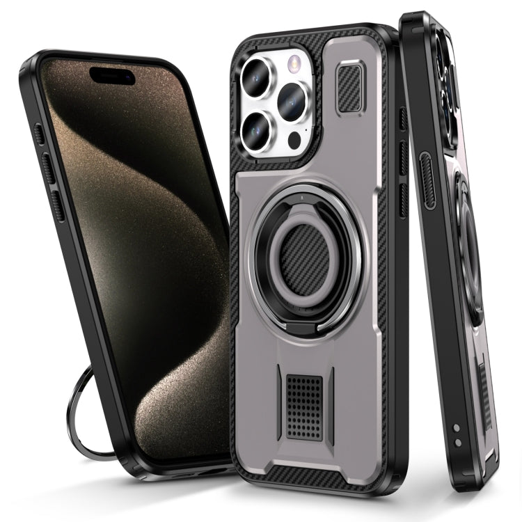 Ring Holder Carbon Fiber PC Hybrid TPU Phone Case, Series 5