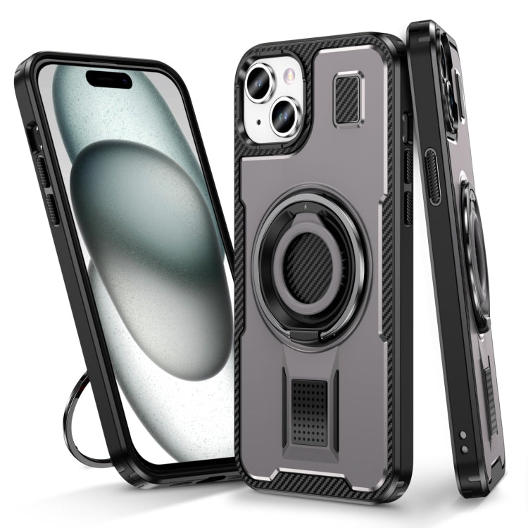 Ring Holder Carbon Fiber PC Hybrid TPU Phone Case, Series 3