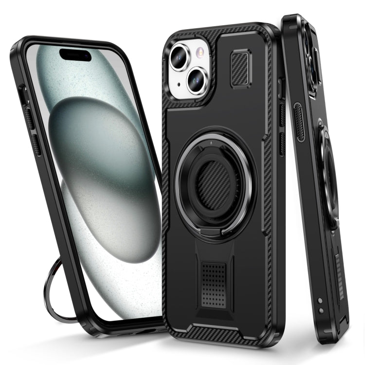 Ring Holder Carbon Fiber PC Hybrid TPU Phone Case, Series 3