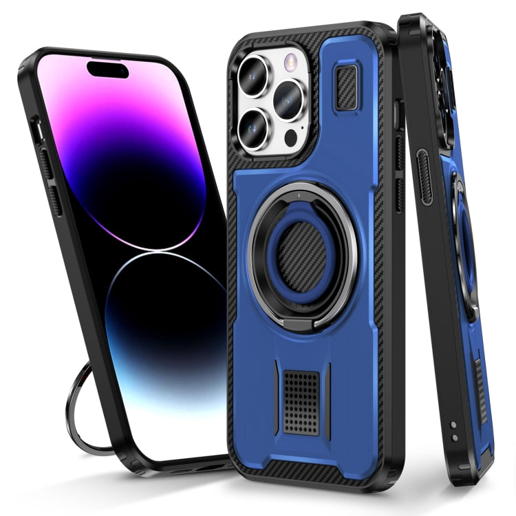 Ring Holder Carbon Fiber PC Hybrid TPU Phone Case, Series 6