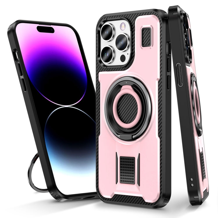 Ring Holder Carbon Fiber PC Hybrid TPU Phone Case, Series 6