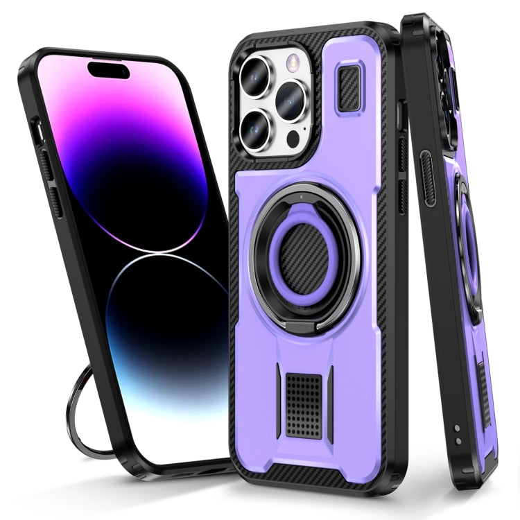 Ring Holder Carbon Fiber PC Hybrid TPU Phone Case, Series 6