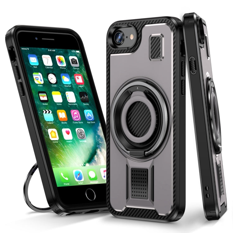 Ring Holder Carbon Fiber PC Hybrid TPU Phone Case, Series 2