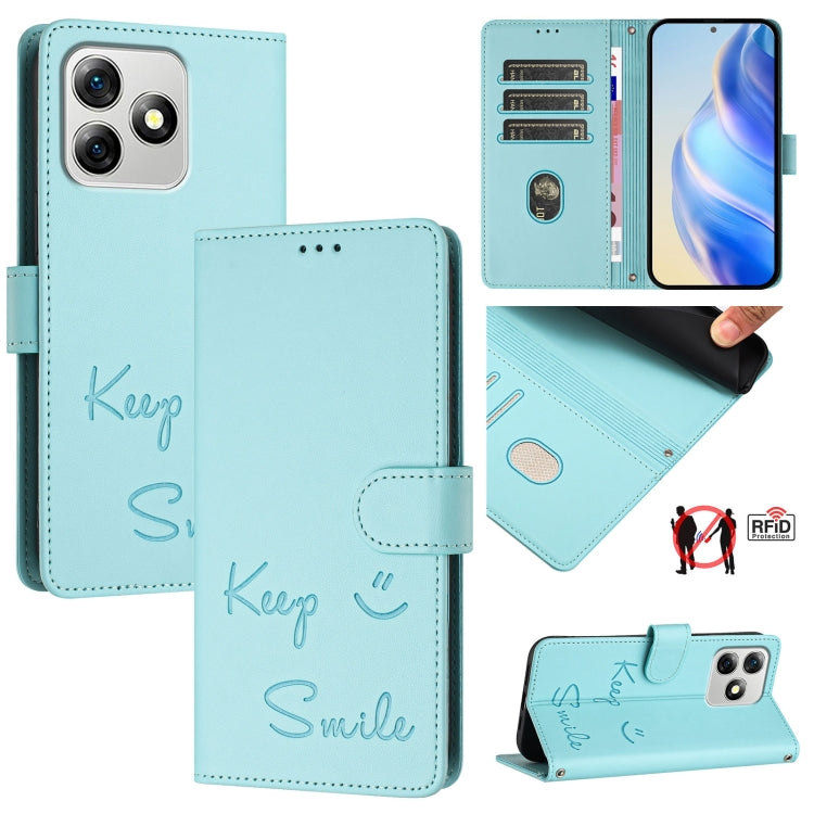 Smile Embossing RFID Leather Phone Case