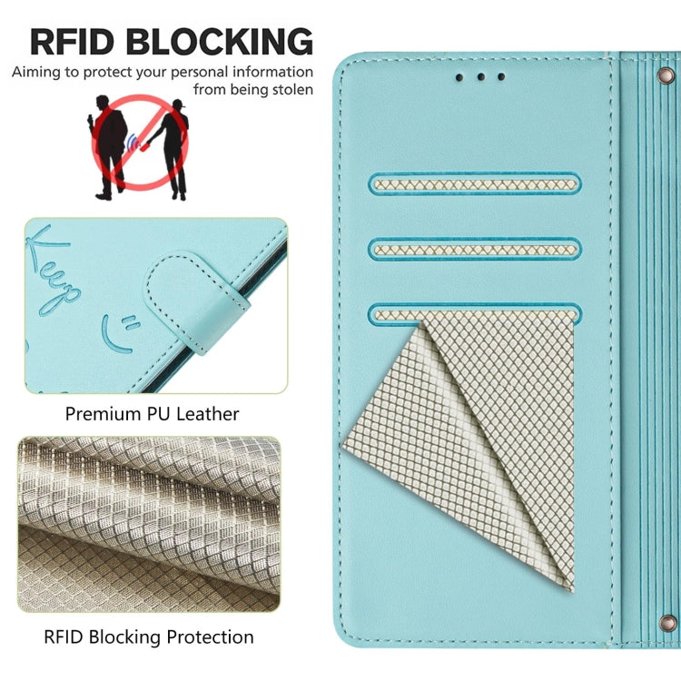 Smile Embossing RFID Leather Phone Case