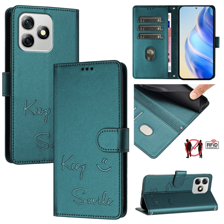 Smile Embossing RFID Leather Phone Case