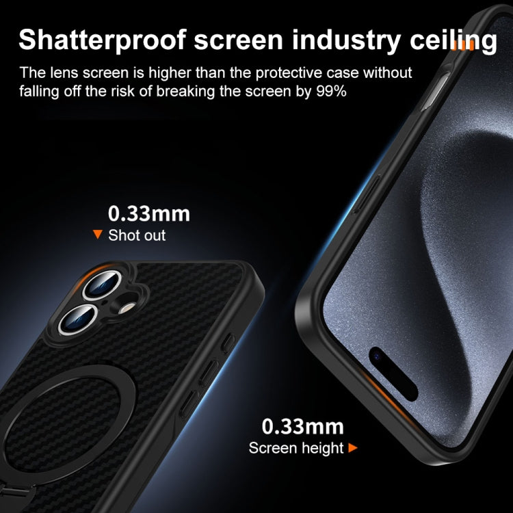 Carbon Fiber MagSafe 360 Degree Rotating Holder Phone Case, For iPhone 16 Pro Max, For iPhone 16 Pro, For iPhone 16 Plus, For iPhone 16, For iPhone 15 Pro Max, For iPhone 15 Pro, For iPhone 15 Plus, For iPhone 15, For iPhone 14 Plus, For iPhone 14