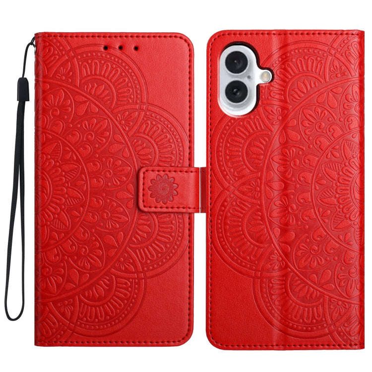 Flower Embossed Leather Phone Case, For iPhone 16 Pro Max, For iPhone 16 Pro, For iPhone 16 Plus, For iPhone 16