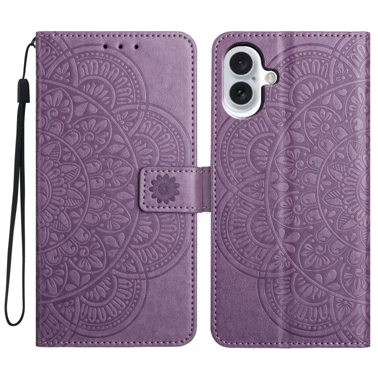 Flower Embossed Leather Phone Case, For iPhone 16 Pro Max, For iPhone 16 Pro, For iPhone 16 Plus, For iPhone 16