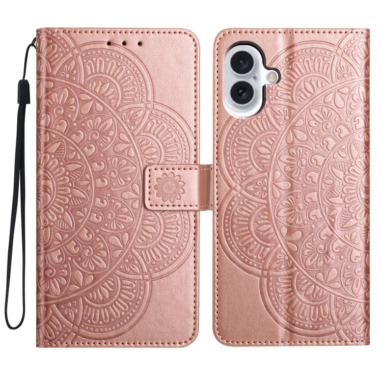 Flower Embossed Leather Phone Case, For iPhone 16 Pro Max, For iPhone 16 Pro, For iPhone 16 Plus, For iPhone 16