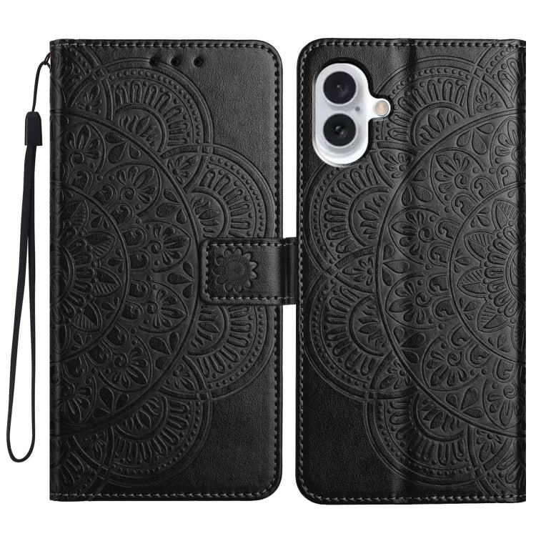 Flower Embossed Leather Phone Case, For iPhone 16 Pro Max, For iPhone 16 Pro, For iPhone 16 Plus, For iPhone 16