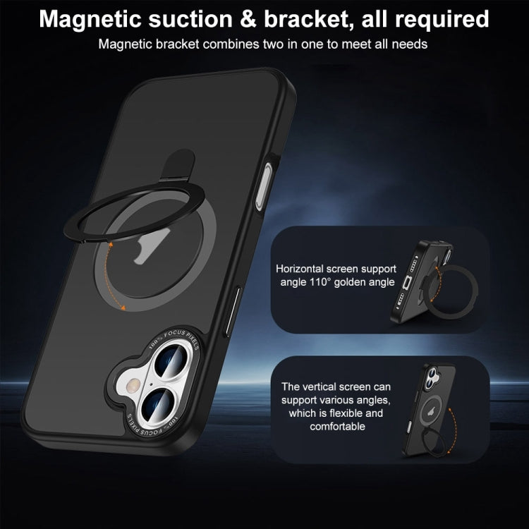 Skin Feel MagSafe Magnetic Holder Phone Case, For iPhone 16 Pro Max, For iPhone 16 Pro, For iPhone 16 Plus, For iPhone 16