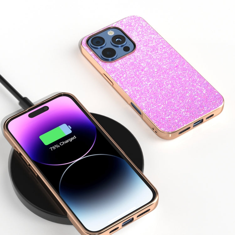 Electroplating Frame Colorful Glitter Phone Case, For iPhone 16 Pro Max