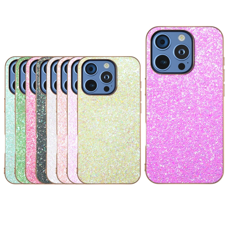 Electroplating Frame Colorful Glitter Phone Case, For iPhone 16 Pro Max