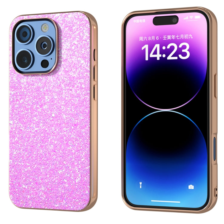 Electroplating Frame Colorful Glitter Phone Case, For iPhone 16 Pro Max