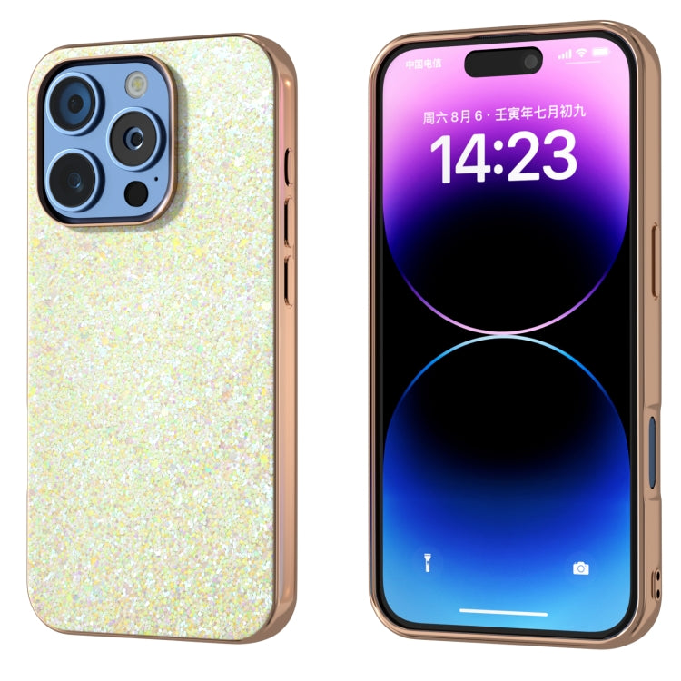 Electroplating Frame Colorful Glitter Phone Case, For iPhone 16 Pro, For iPhone 16 Plus, For iPhone 16