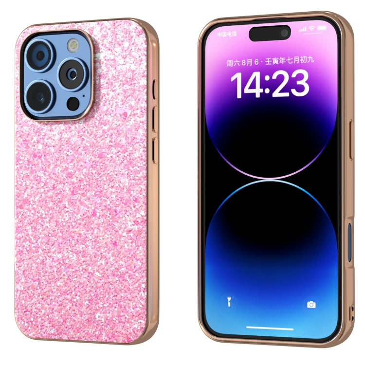 Electroplating Frame Colorful Glitter Phone Case, For iPhone 16 Pro, For iPhone 16 Plus, For iPhone 16