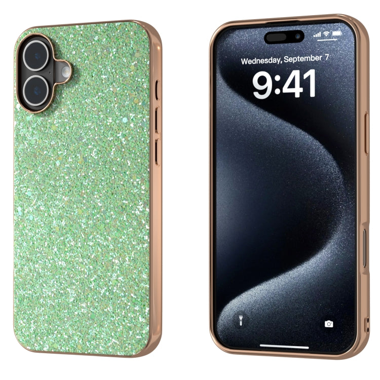 Electroplating Frame Colorful Glitter Phone Case, For iPhone 16 Pro, For iPhone 16 Plus, For iPhone 16