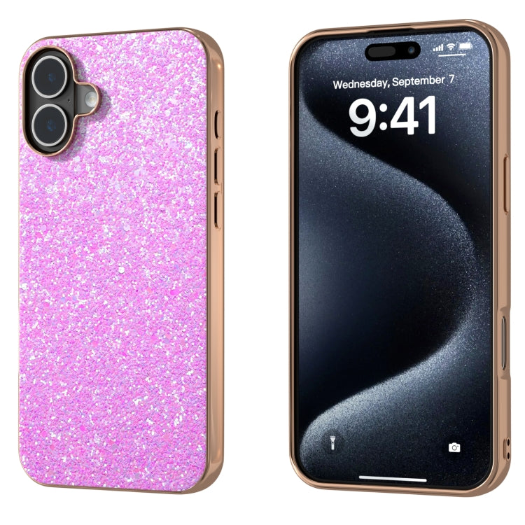 Electroplating Frame Colorful Glitter Phone Case, For iPhone 16 Pro, For iPhone 16 Plus, For iPhone 16