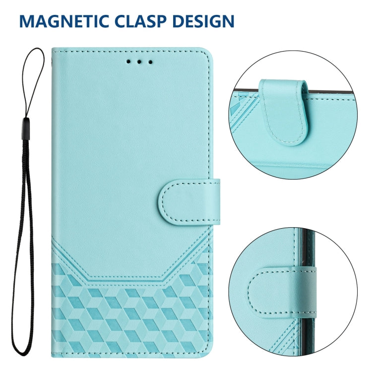 Honeycomb Embossing RFID Leather Phone Case, For iPhone 16 Pro Max, For iPhone 16 Pro, For iPhone 16 Plus, For iPhone 16, For iPhone 15 Pro Max