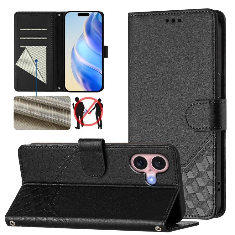 Honeycomb Embossing RFID Leather Phone Case, Series 1