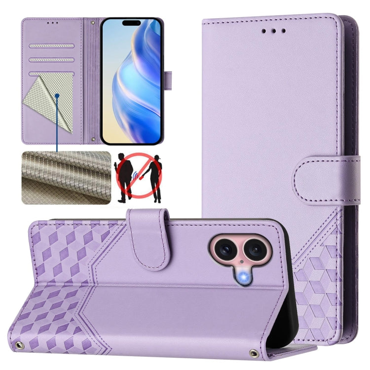 Honeycomb Embossing RFID Leather Phone Case, Series 1