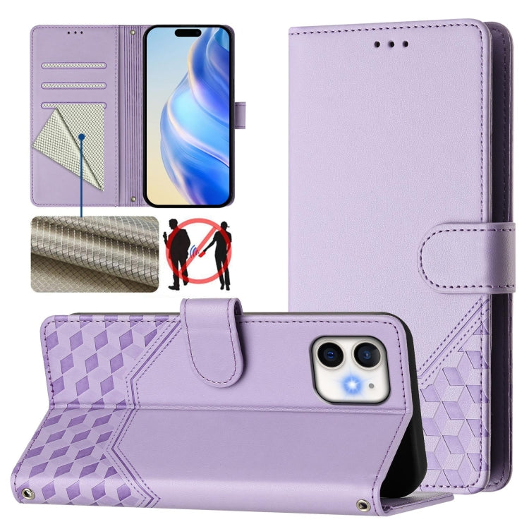 Honeycomb Embossing RFID Leather Phone Case, For iPhone 11, For iPhone 11 Pro, For iPhone X / XS, For iPhone XR, For iPhone XS Max