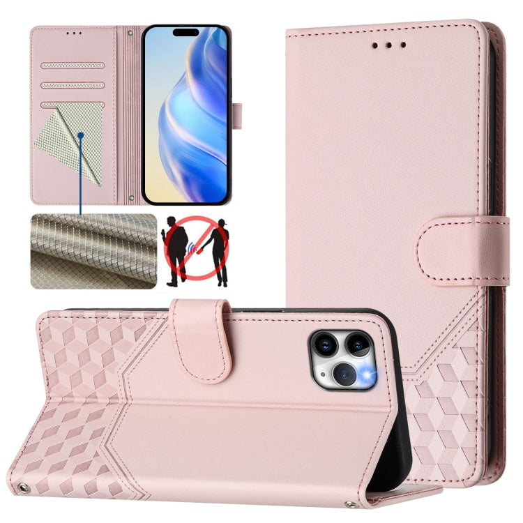 Honeycomb Embossing RFID Leather Phone Case, For iPhone 11, For iPhone 11 Pro, For iPhone X / XS, For iPhone XR, For iPhone XS Max