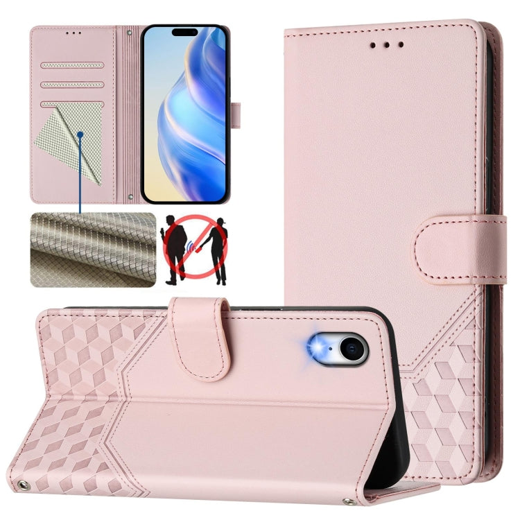 Honeycomb Embossing RFID Leather Phone Case, For iPhone 11, For iPhone 11 Pro, For iPhone X / XS, For iPhone XR, For iPhone XS Max