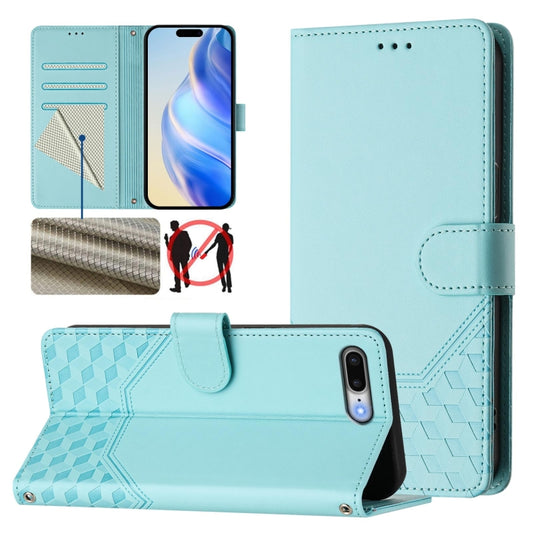 Honeycomb Embossing RFID Leather Phone Case, For iPhone 8 Plus / 7 Plus