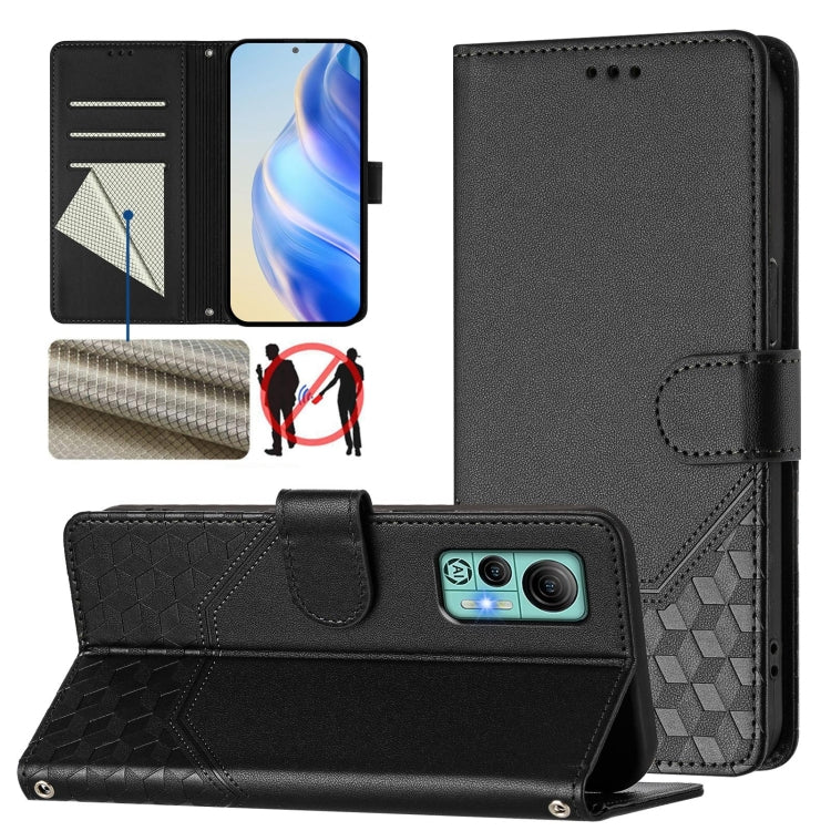 Honeycomb Embossing RFID Leather Phone Case