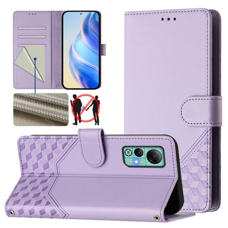 Honeycomb Embossing RFID Leather Phone Case