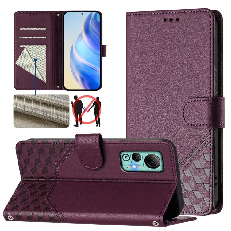 Honeycomb Embossing RFID Leather Phone Case