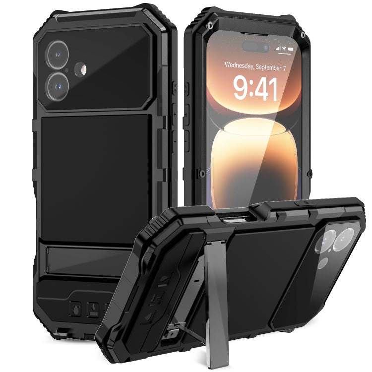 R-JUST Life Waterproof Dustproof Shockproof Holder Phone Case