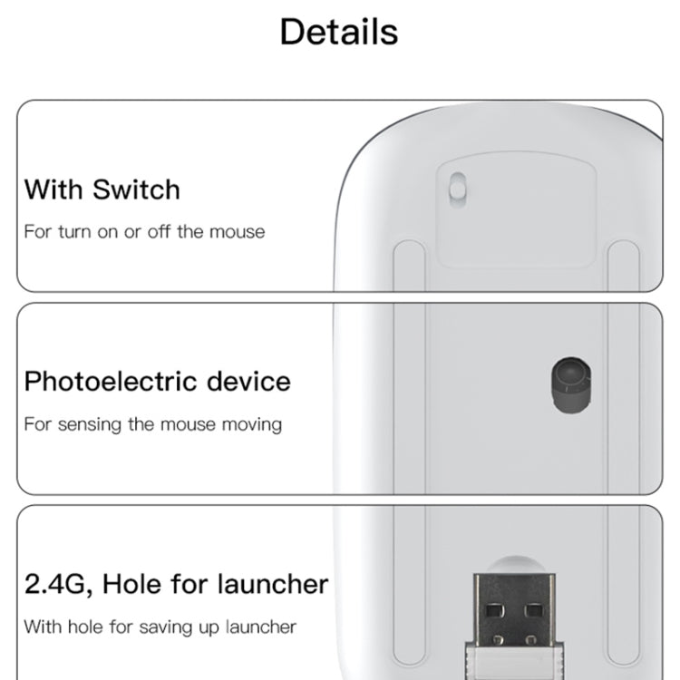 Yesido KB15 Slim 2.4G Rechargeable Wireless Optical Mouse