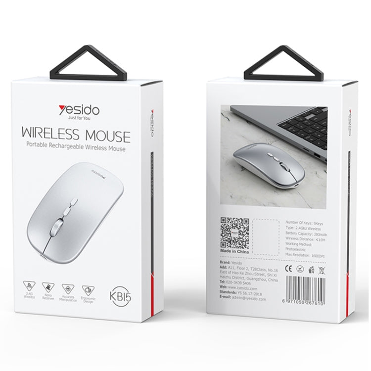 Yesido KB15 Slim 2.4G Rechargeable Wireless Optical Mouse