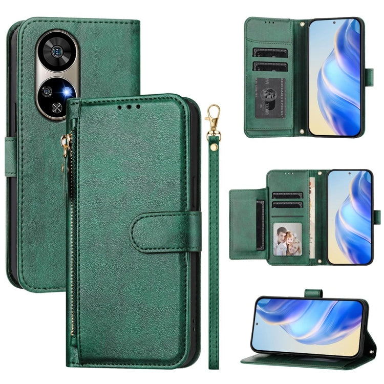 Multi-Card Slots Zipper Wallet Leather Phone Case