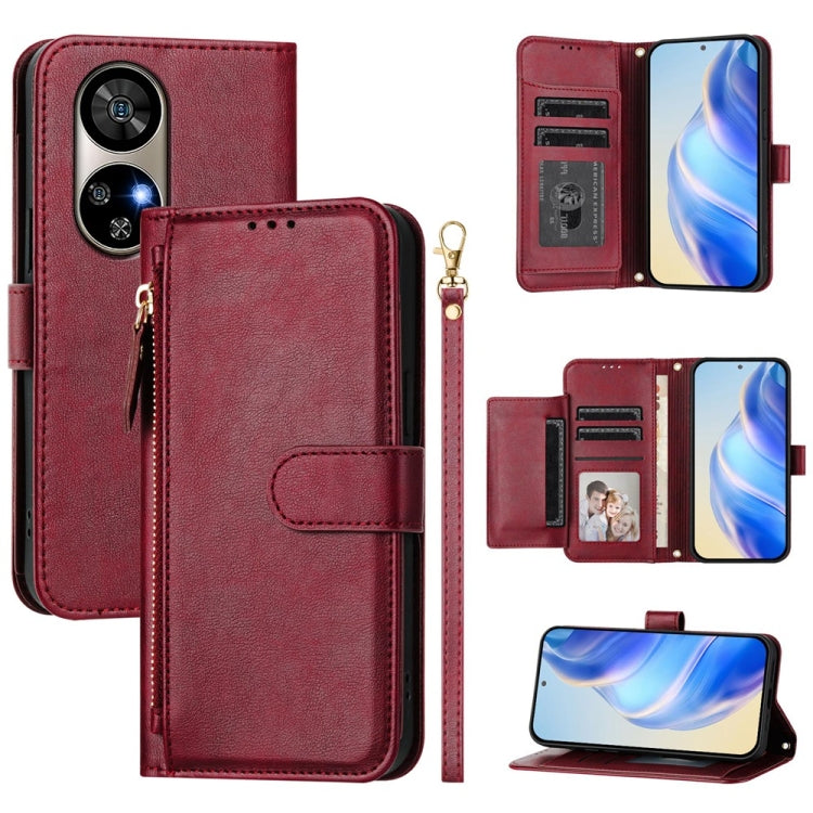 Multi-Card Slots Zipper Wallet Leather Phone Case