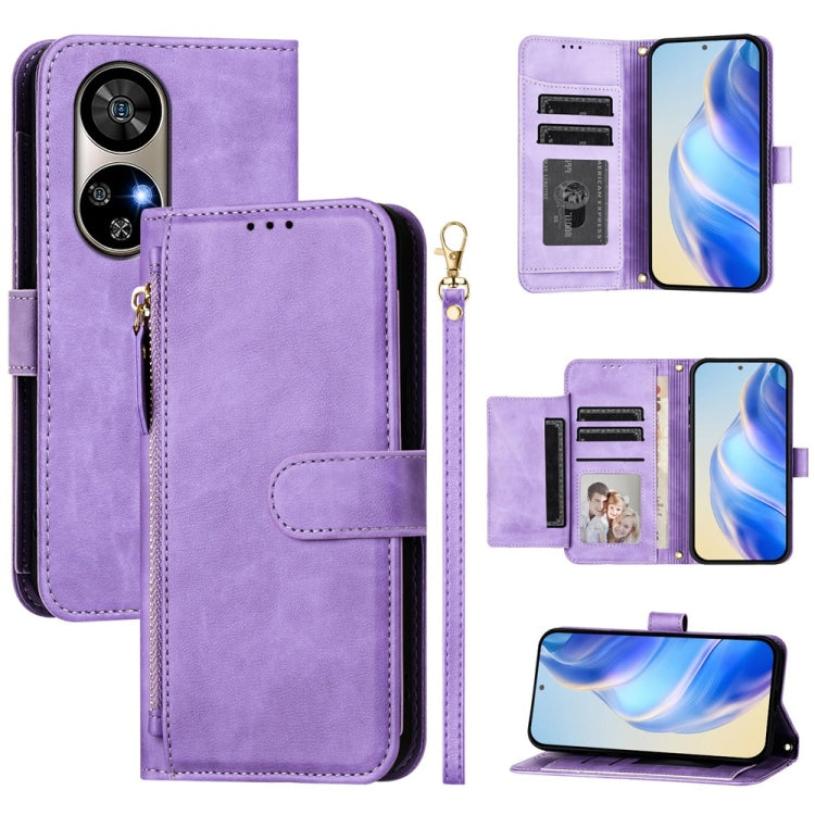 Multi-Card Slots Zipper Wallet Leather Phone Case