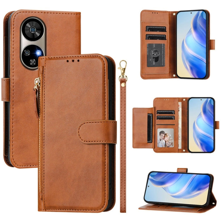 Multi-Card Slots Zipper Wallet Leather Phone Case