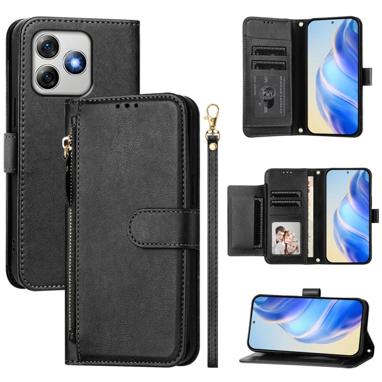 Multi-Card Slots Zipper Wallet Leather Phone Case